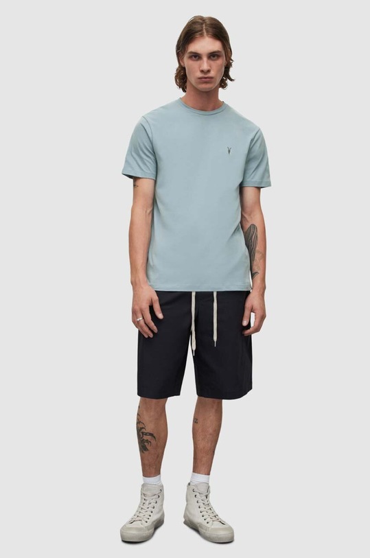 Хлопковая футболка AllSaints голубой MD131G