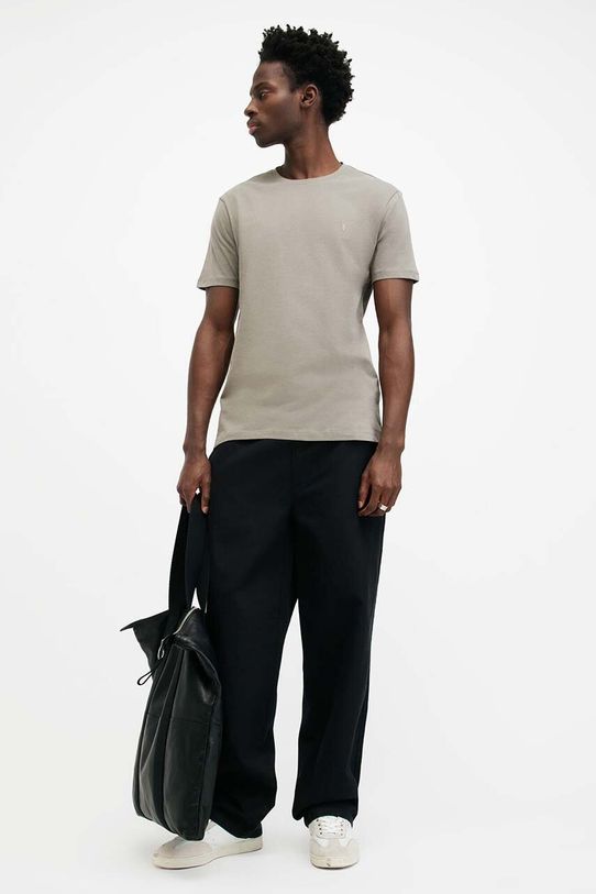 AllSaints t-shirt bawełniany BRACE SS CREW MD131G szary