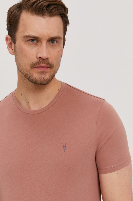 AllSaints t-shirt BRACE TONIC CREW bawełna różowy MD131G