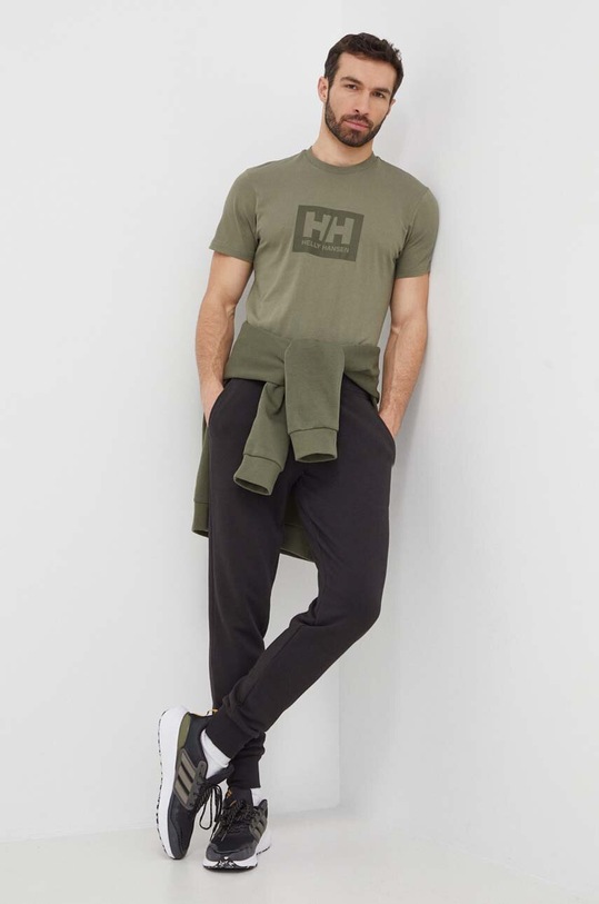 Βαμβακερό μπλουζάκι Helly Hansen TOKYO 53285 πράσινο AW24