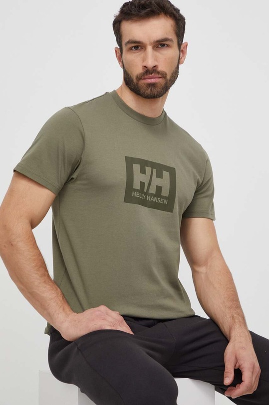 Βαμβακερό μπλουζάκι Helly Hansen TOKYO πράσινο 53285