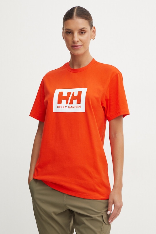 Одежда Хлопковая футболка Helly Hansen TOKYO 53285 оранжевый