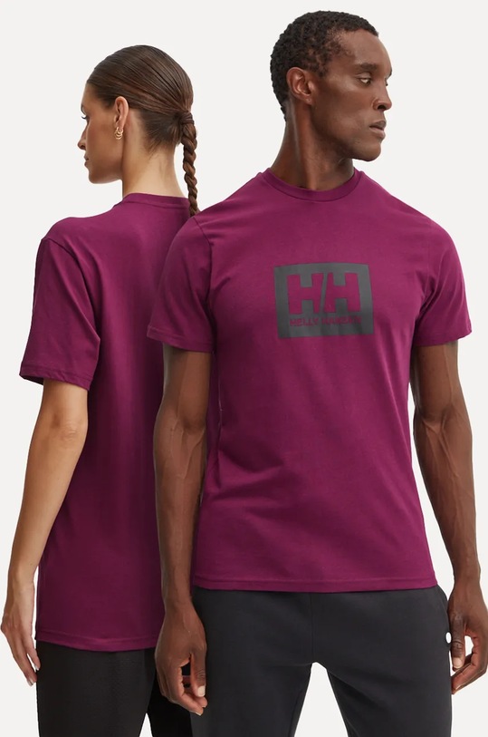 Helly Hansen t-shirt bawełniany TOKYO fioletowy 53285