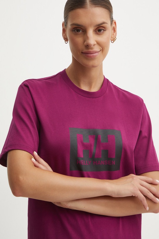 Odzież Helly Hansen t-shirt bawełniany TOKYO 53285 fioletowy