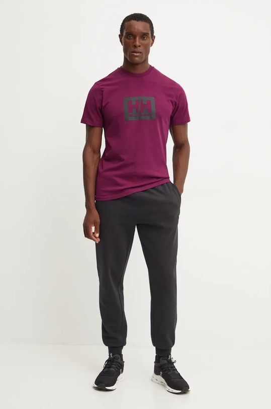 Helly Hansen t-shirt bawełniany TOKYO fioletowy 53285