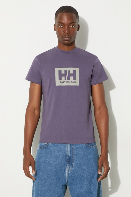 Bavlněné tričko Helly Hansen TOKYO fialová 53285