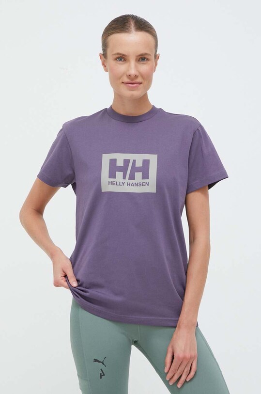 Oblečenie Bavlnené tričko Helly Hansen TOKYO 53285 fialová