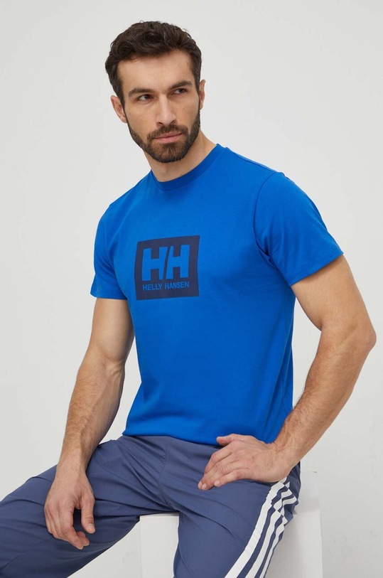 Βαμβακερό μπλουζάκι Helly Hansen TOKYO μπλε 53285