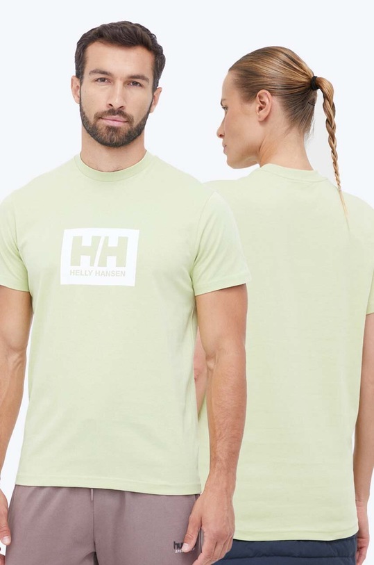 Βαμβακερό μπλουζάκι Helly Hansen TOKYO πράσινο 53285