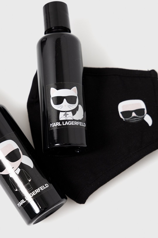 Karl Lagerfeld Zestaw podróżny - kosmetyczka, maseczka i dwa pojemniki 211W3916 211W3916 czarny