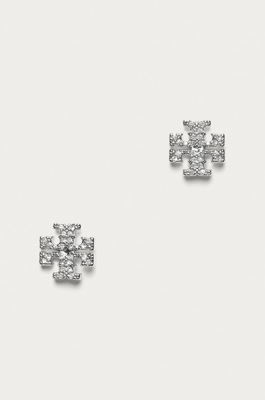 Náušnice Tory Burch KIRA PAVE STUD stříbrná 53423