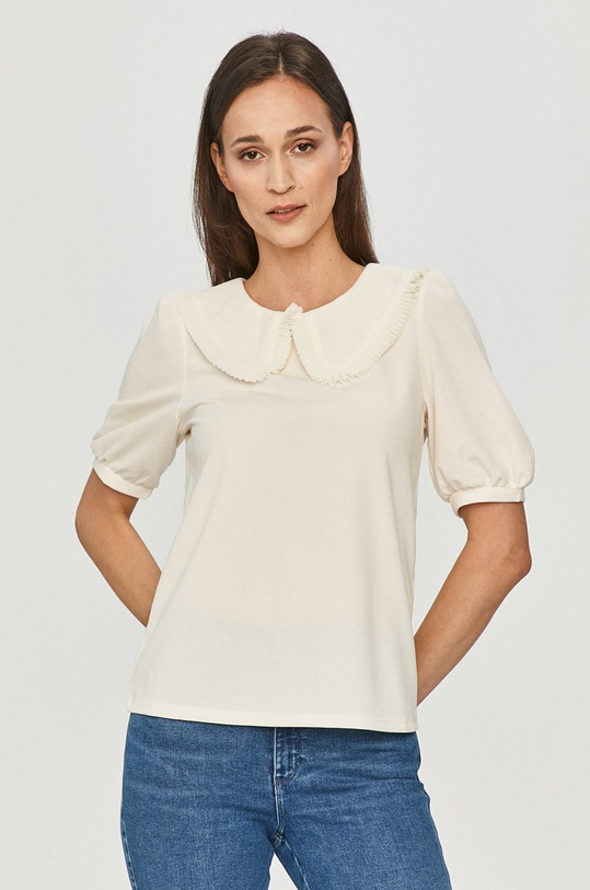 Jacqueline de Yong - Bluzka z elastanem beżowy 15220587