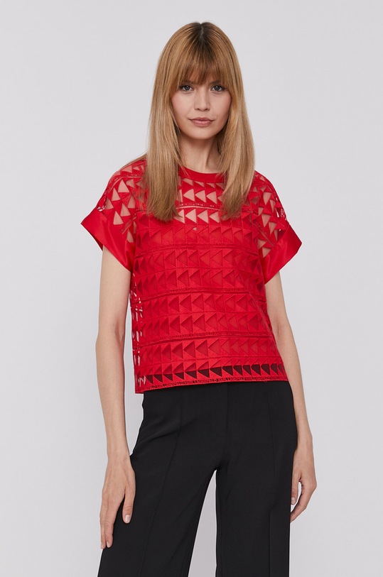 Karl Lagerfeld Bluzka 211W1605 regular czerwony 211W1605