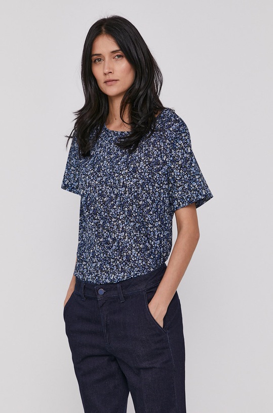 United Colors of Benetton Bluzka bawełniana granatowy 5OA95QBA4.66F
