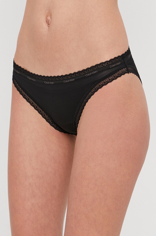 Calvin Klein Underwear - Figi wzorzyste czarny 000QD3766E.4891
