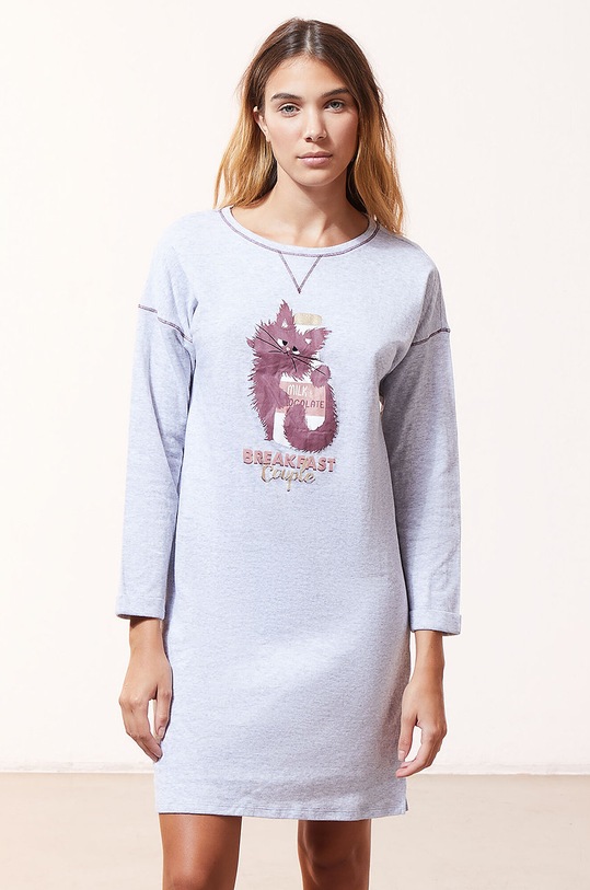 Etam - Koszula nocna FLOYD nadruk szary 652348002