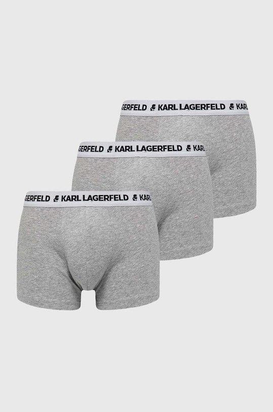 Karl Lagerfeld Bokserki (3-pack) 211M2102 dzianina szary 211M2102