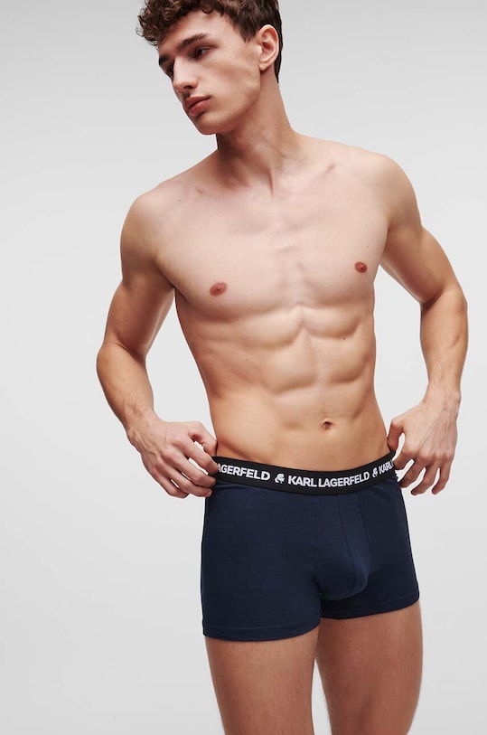 Боксери Karl Lagerfeld 3-pack трикотаж темно-синій 211M2102