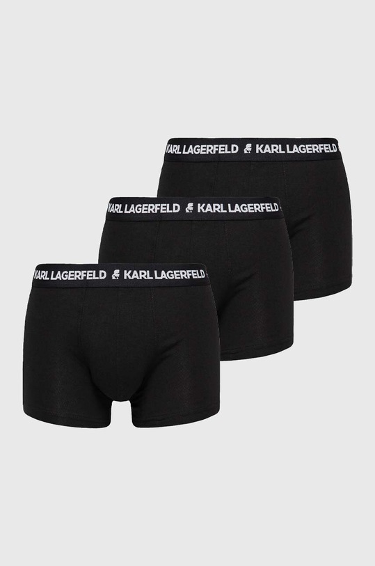 Boxerky Karl Lagerfeld 3-pak pletenina čierna 211M2102