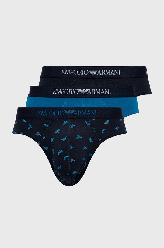 Emporio Armani - Slipy (3-pack) 111624.1P722 wzorzyste niebieski 111624.1P722