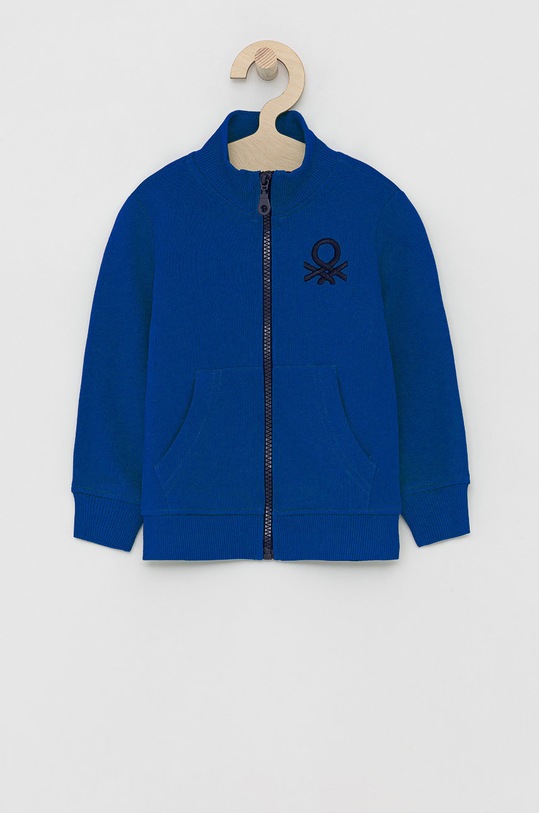 Dětská bavlněná mikina United Colors of Benetton bez kapuce fialová 3J68C5196.110.170