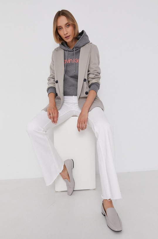 Mikina Calvin Klein s kapucí šedá K20K202687.4891