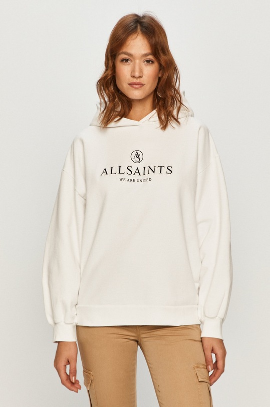 AllSaints - Bavlnená mikina bavlna biela WG567T