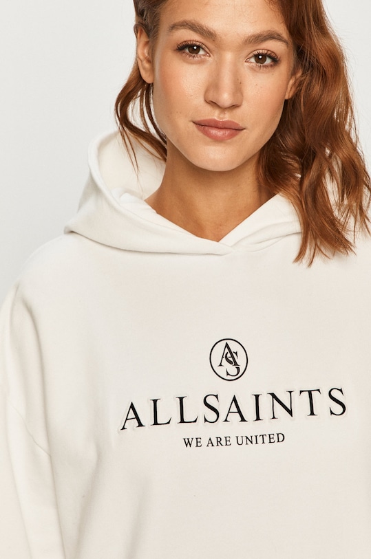 AllSaints - Bavlnená mikina biela WG567T