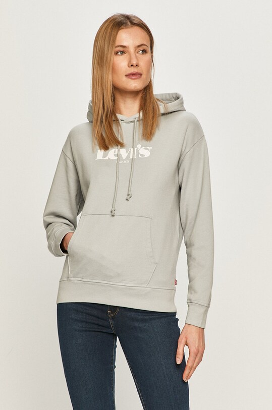 Levi's bombažna mikica Potisk siva 18487.0007