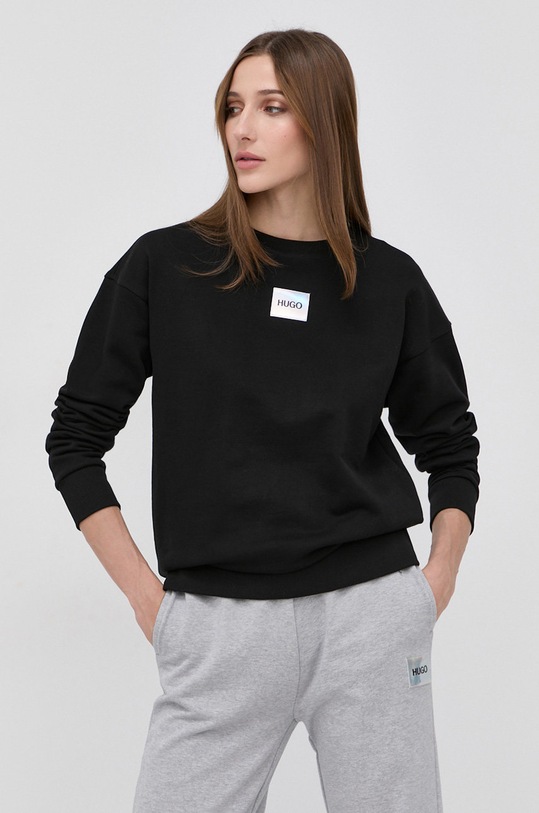 HUGO bluza bawełniana 50455971 bawełna czarny 50455971