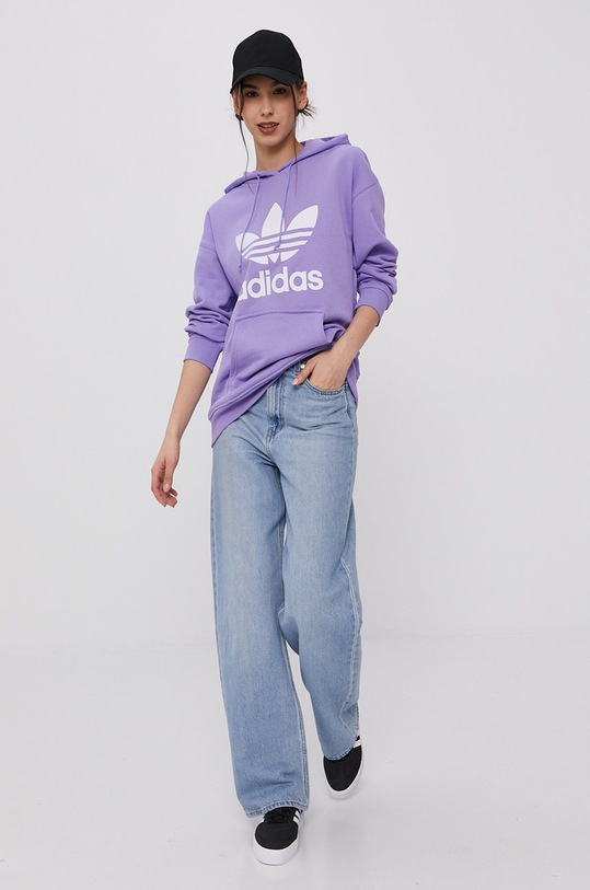 Bavlnená mikina adidas Originals GN2953 GN2953 fialová SS21