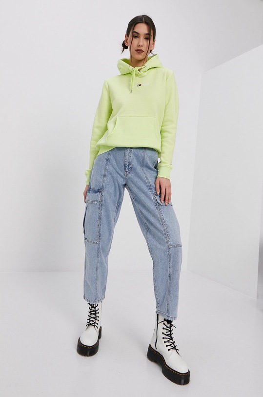 Tommy Jeans - Mikina s kapucňou zelená DW0DW10132.4891