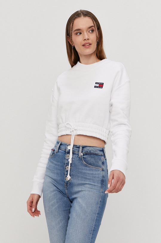 Mikina Tommy Jeans bavlna biela DW0DW09797.4891