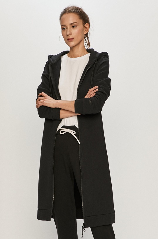 4F - Bluza z kapturem czarny H4L21.BLD014