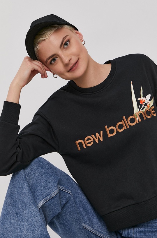 Mikina New Balance WT11510BK bez kapucne čierna WT11510BK