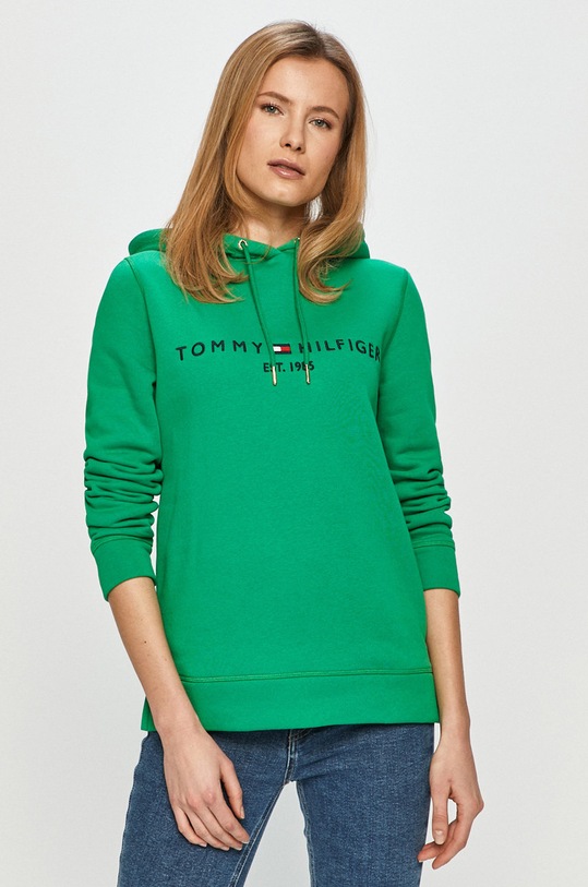 Tommy Hilfiger - Mikina s kapucňou zelená WW0WW26410.4891