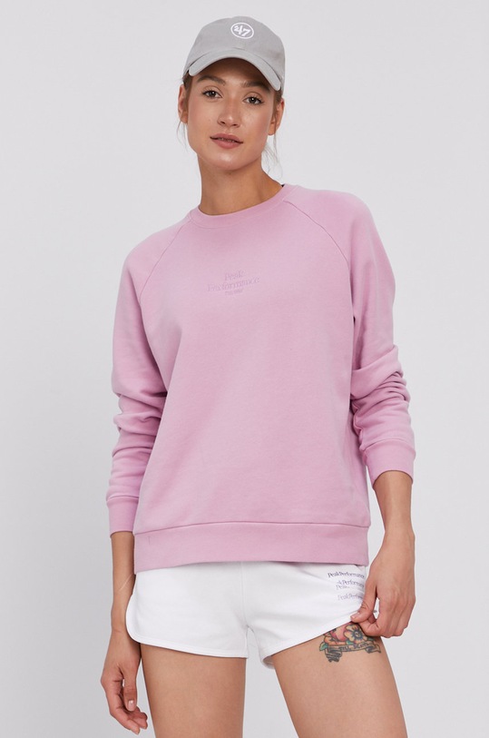Bavlnená mikina Peak Performance G75591080 fialová SS21