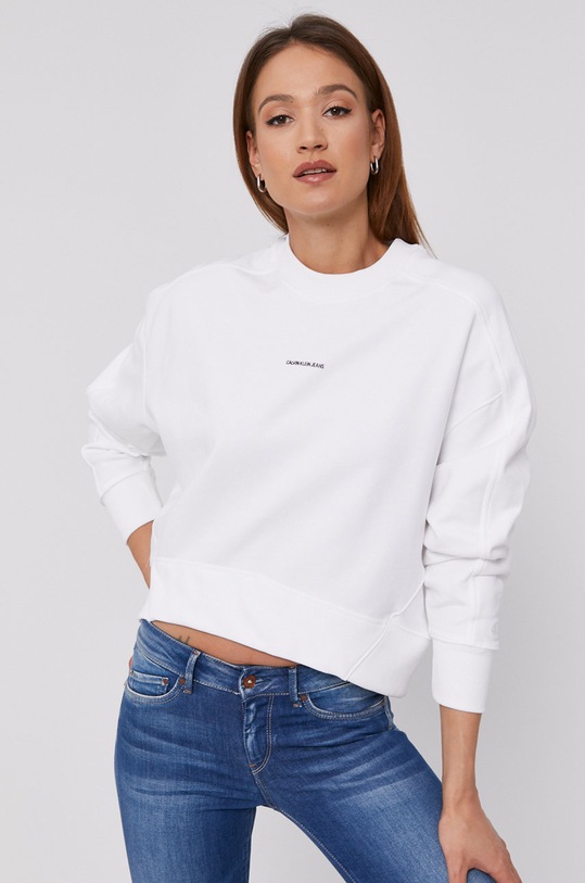 Calvin Klein Jeans Bluza J20J215463.4891 bawełna biały J20J215463.4891