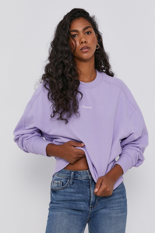 Calvin Klein Jeans Bluza J20J215463.4891 bawełna fioletowy J20J215463.4891