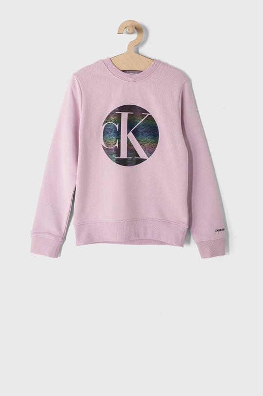 Calvin Klein Jeans Bluza bawełniana dziecięca IG0IG00752.4891 nadruk różowy IG0IG00752.4891