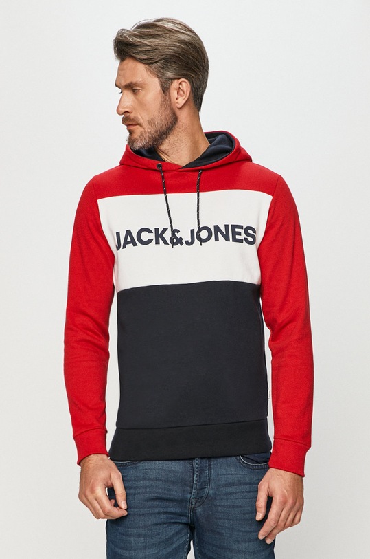 Jack & Jones - Mikina s kapucí červená 12172344