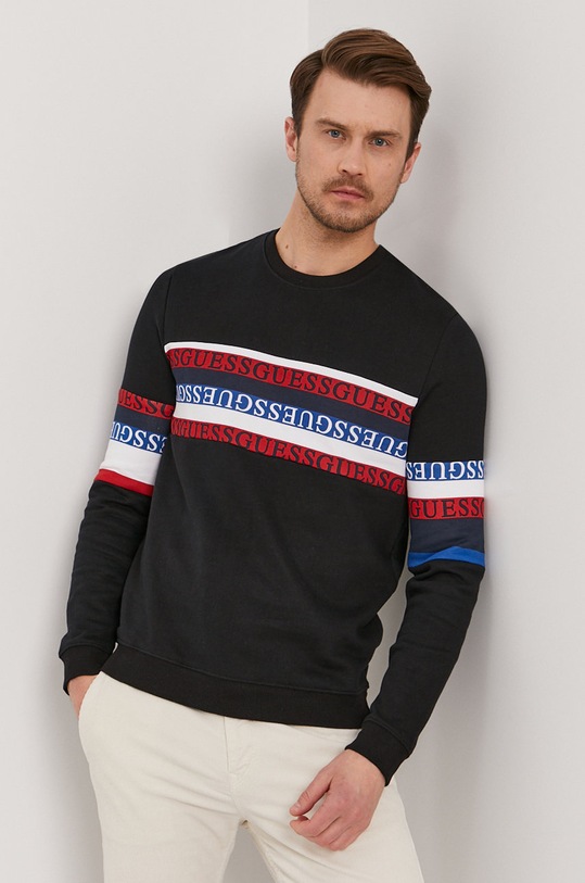 Guess Bluza bawełniana nadruk czarny M1RQ53.KAD61