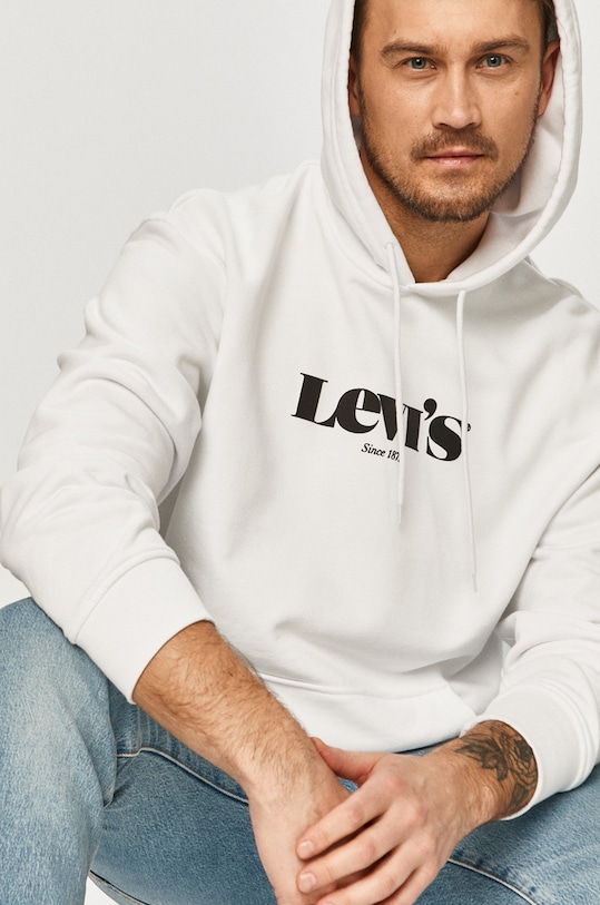 Bavlněná mikina Levi's bílá 38479.0038
