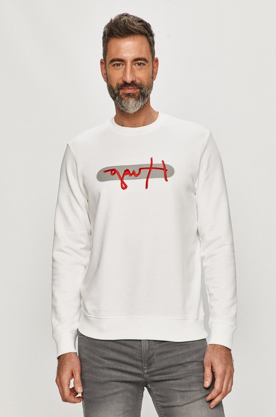 Hugo - Bavlnená mikina bavlna biela 50442619