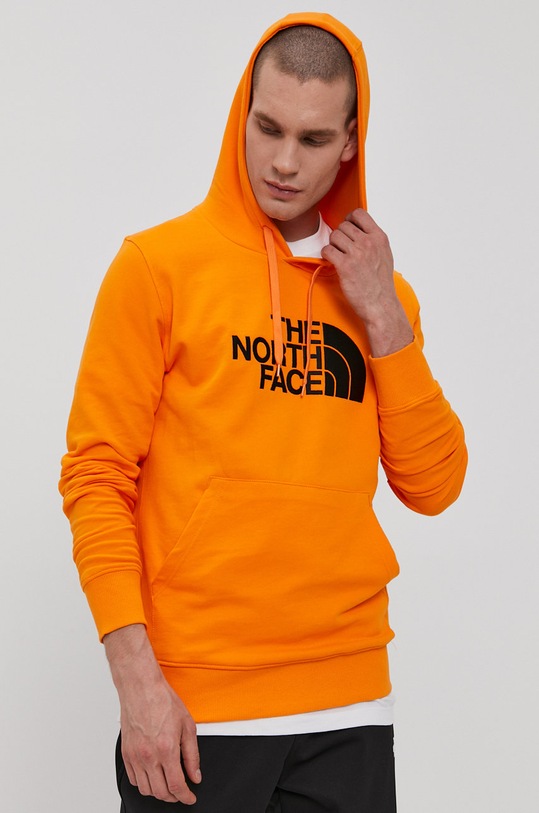 The North Face Bluza bawełniana nadruk pomarańczowy NF00A0TEPKH1