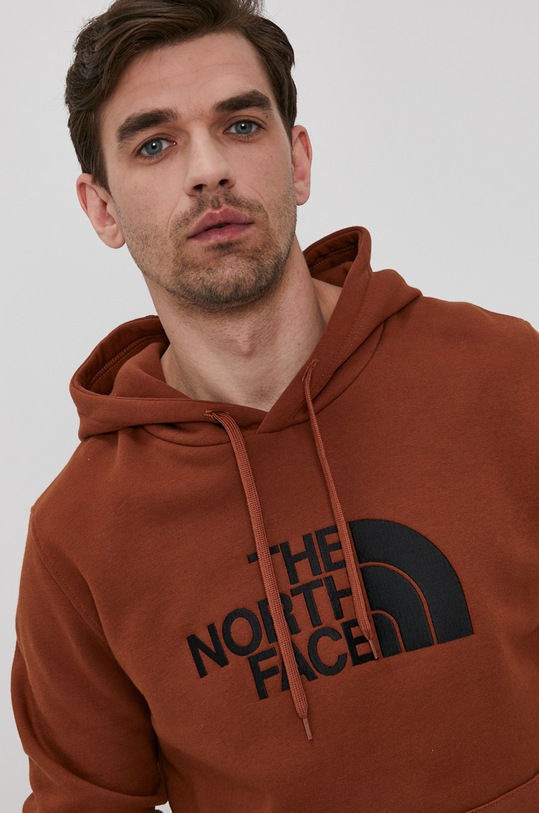 Bavlnená mikina The North Face bavlna hnedá NF00AHJYBJ61