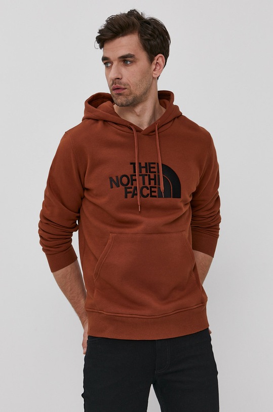 Bavlnená mikina The North Face hnedá NF00AHJYBJ61