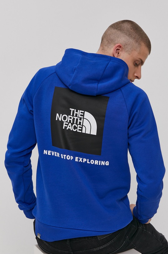 Bavlněná mikina The North Face s kapucí modrá NF0A2ZWUCZ61