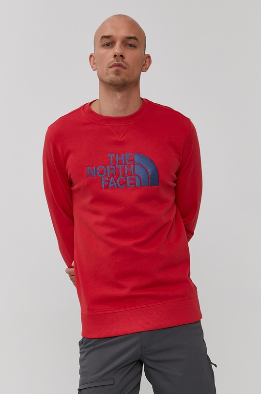 Mikina The North Face bez kapuce červená NF0A4T1EV341