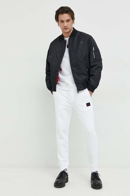 HUGO bluza bawełniana 50447964 biały AW25
